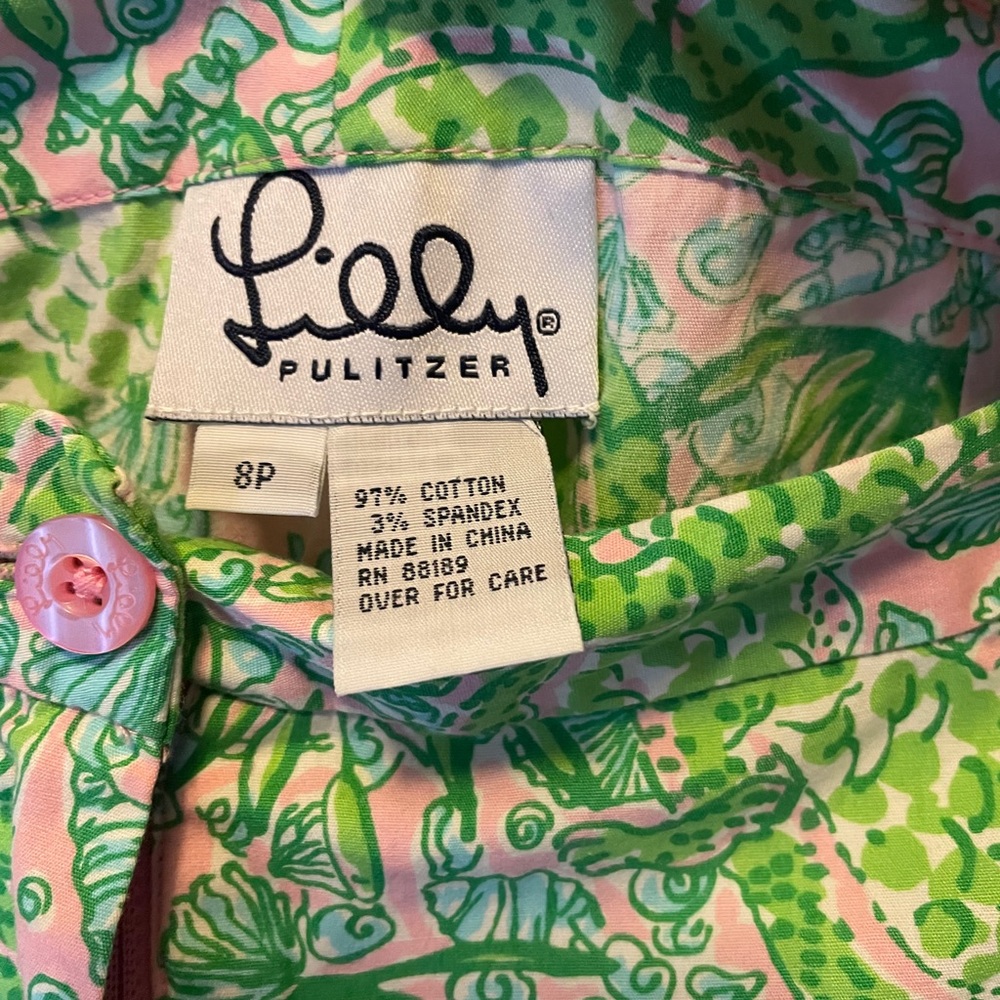 Vintage Lilly Pulitzer alligator capri pants 8P🐊 - Picture 2 of 9
